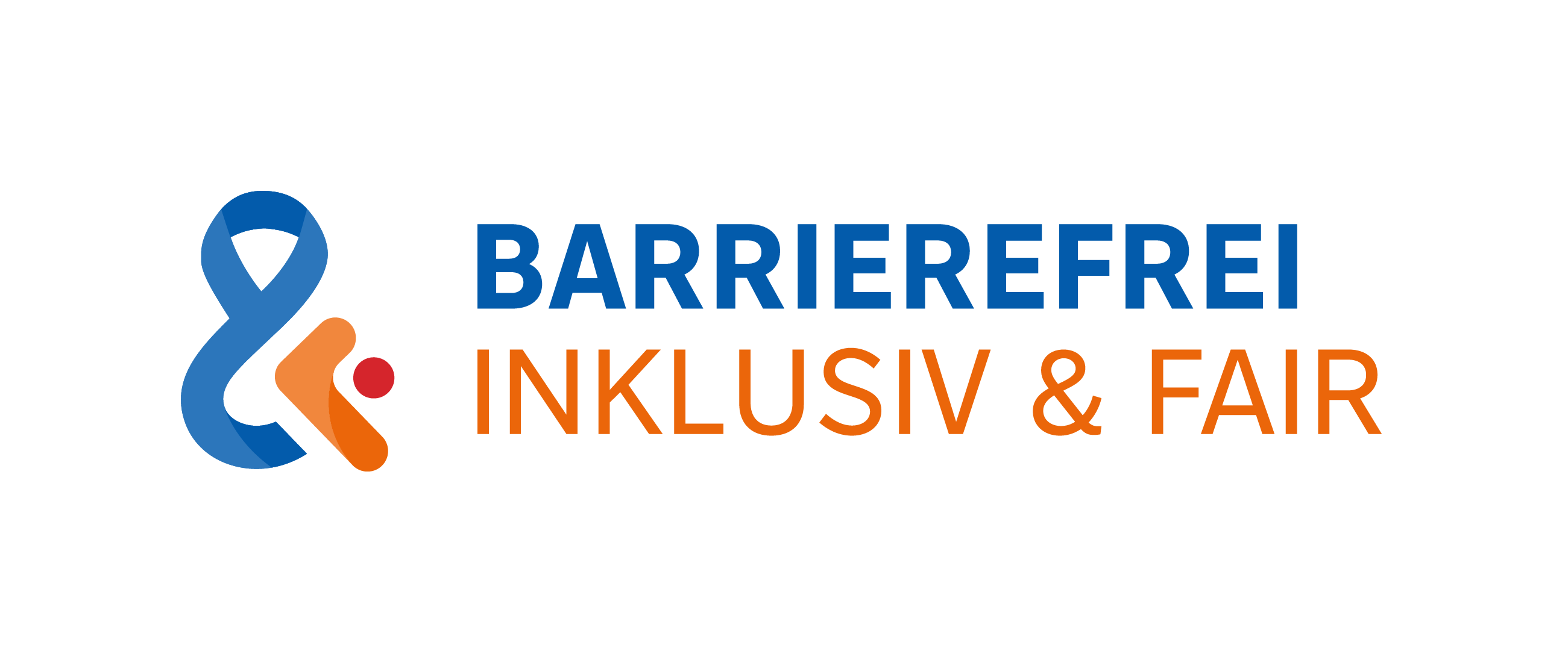 Logo. Zu sehen ist eine Schleife. Daneben der Titel barrierefrei, inklusiv und fair.